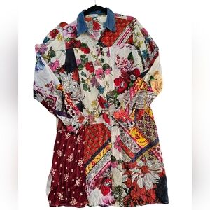 Floral Patchwork Button Down Shirt